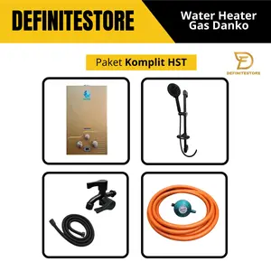 Water Heater Gas Pemanas Air Danko Instant Heating Garansi 2 Tahun Paket Water Heater Komplit Instalasi Luar Hand Set Tiang Tanpa Bobok Siap Pasang Hitam Listrik