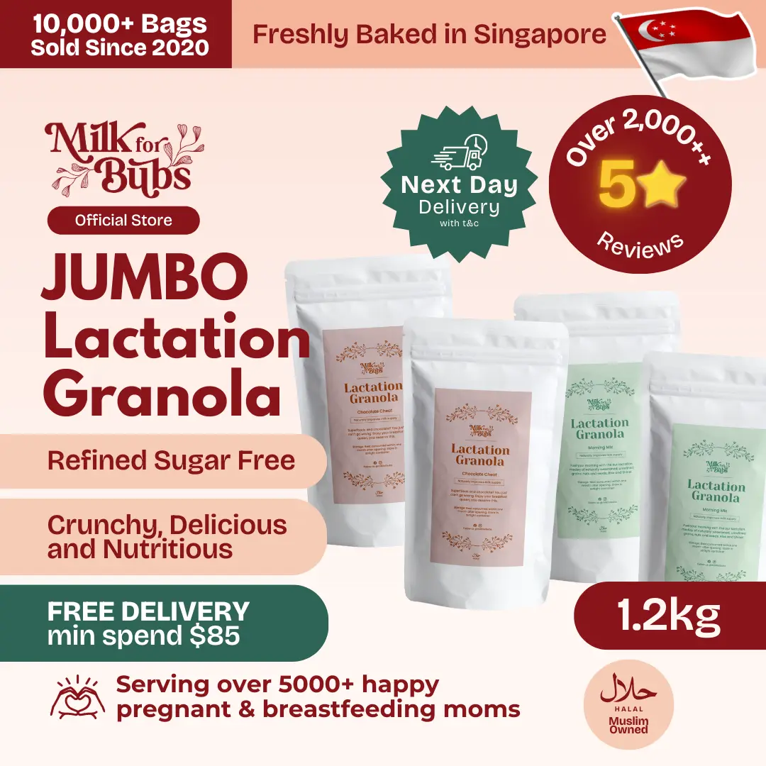 [Milkforbubs] Halal Fresh Baked Lactation Superfood Granola  Jumbo 1.2kg Pregnant Nursing Breastfeeding Milk Supply