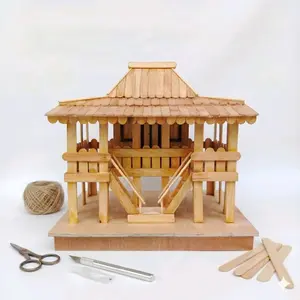 Prakarya Rumah adat Limas khaa sulawesi selatan dari stik eskrim dan bambu hitam