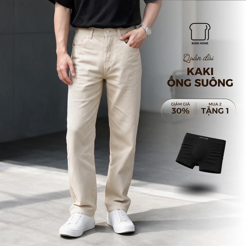 Quần dài kaki nam CREMA BAMI HOME, thiết kế basic, chất vải kaki cotton dày dặn, chuẩn form QK14