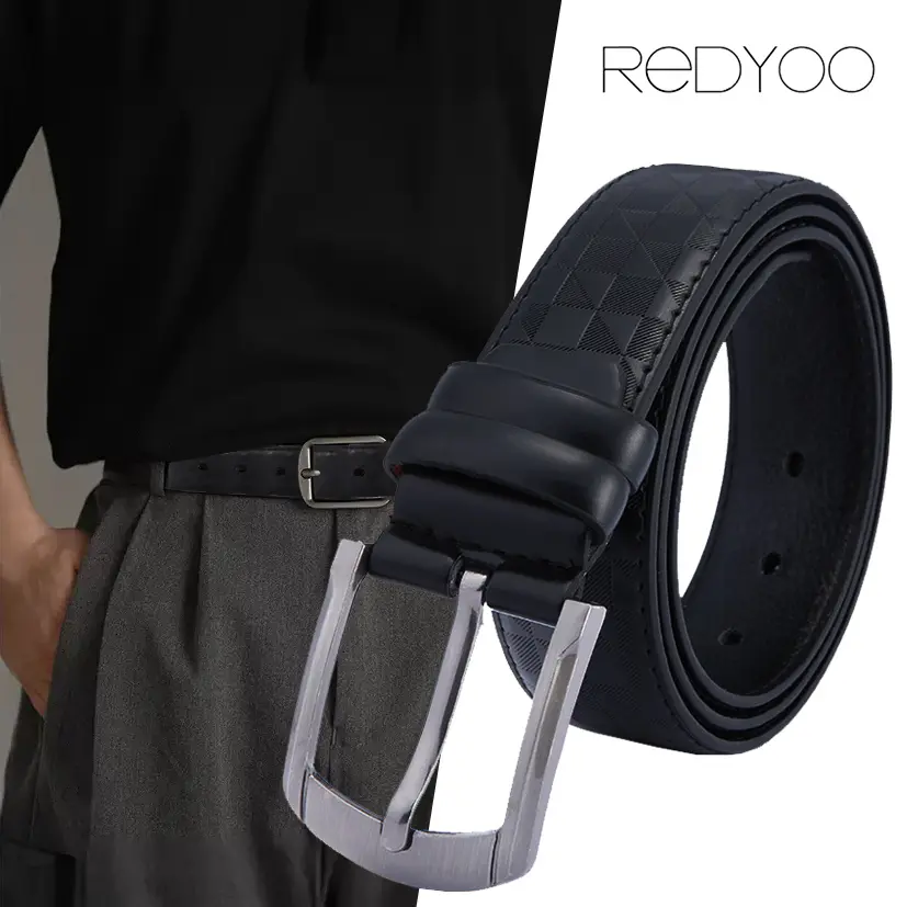 REDYOO Waistband Smooth Leather Girdle Retro Casual Business Belts Leather Belt Plus Casual Pin Buckle Waist Strap For Men