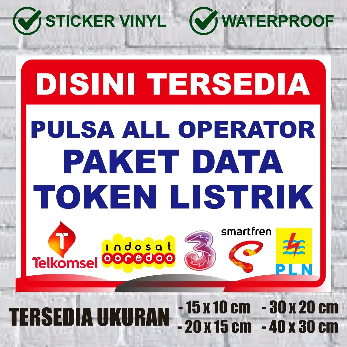 Sticker Jual Pulsa Dan Token Listrik