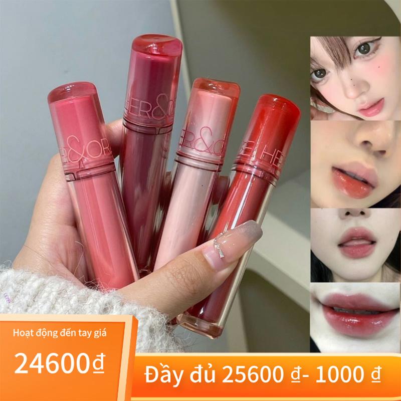 Son Môi tráng Gương Bóng HERORANGE 8 Màu Dưỡng Ẩm Cấp Nước Chăm Sóc Môi Thích Hợp Cho Học Sinh Son Dưỡng Môi Son Kem Nước Ép