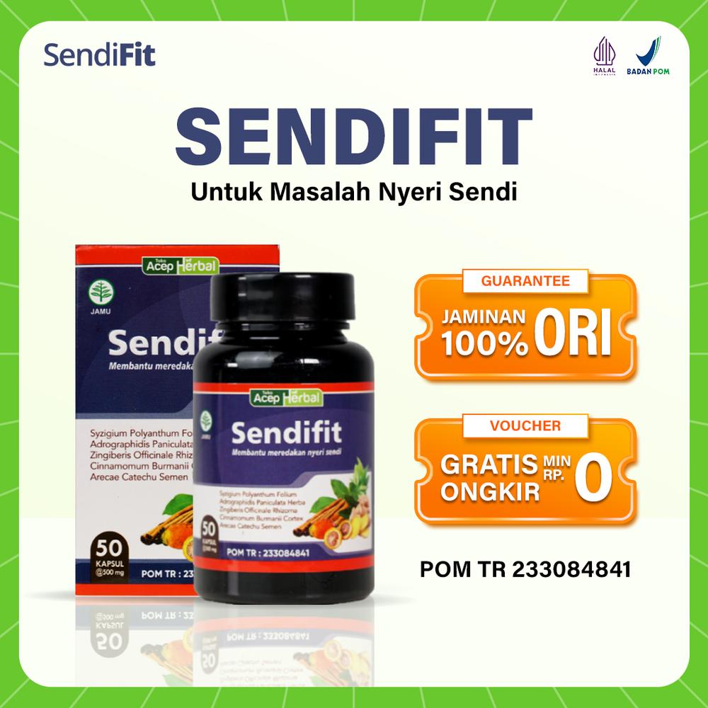 Lanong Herbal SendiFit Kapsul Herbal Nyeri Sendi Asam Urat Rematik BPOM Halal MUI 50 Kapsul POM TR 233084841 - 1 Botol Sendifit