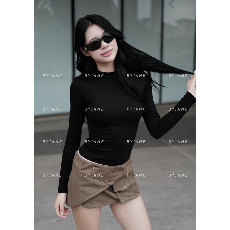 (MỞ BÁN) Áo Thun Nữ Cổ Lọ 3p Dài Tay Chất Thun Cotton Mịn Co Dãn BYJANE - 804 | BigBuy360 - bigbuy360.vn