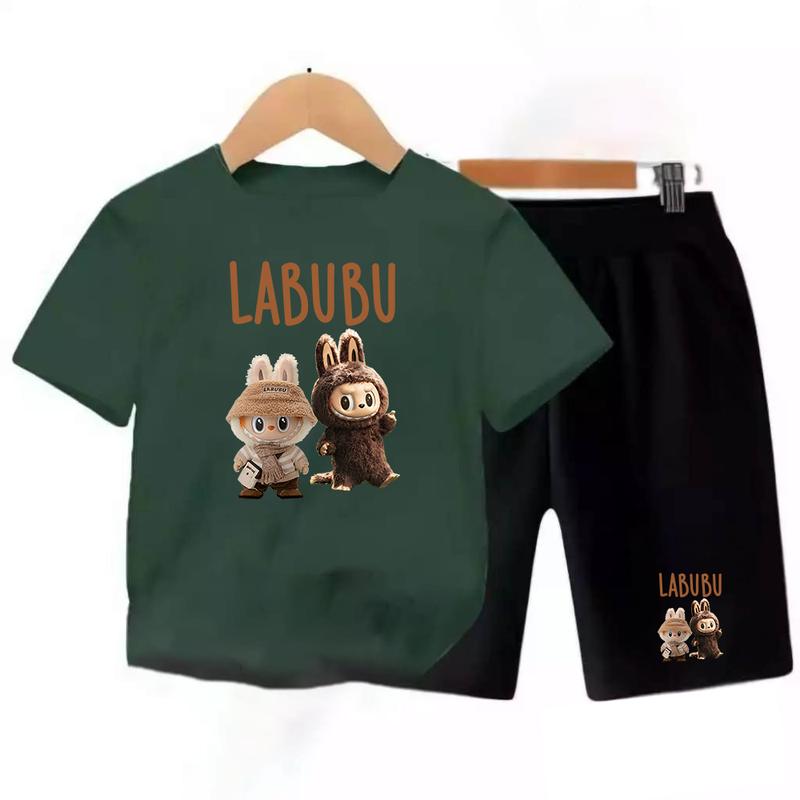 SETELAN ANAK-ANAK COWOK DAN CEWEK MOTIF LABUBU  / BAJU ANAK-ANAK LAKI - LAKI DAN PEREMPUAN / KAOS ANAK SET ANAK PRIA DAN WANITA / LB2 1