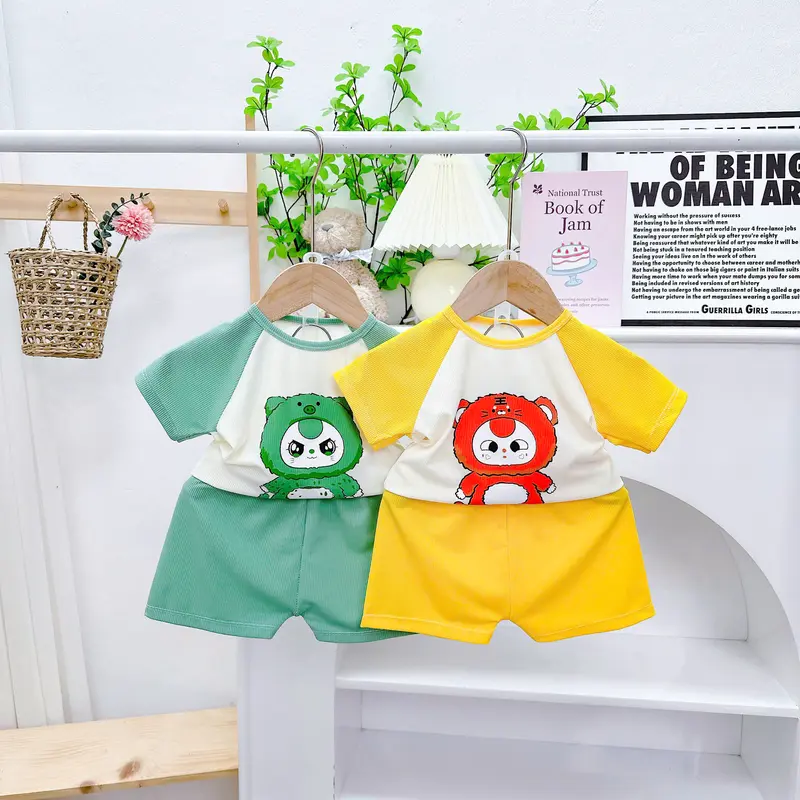 [MS15] SET5 Bộ Cộc Thun Tăm Lạnh  Hình Baby Three  dễ thương,phối quần và tay sang xịn cho bé trai,bé gái từ 5-16 kg 4