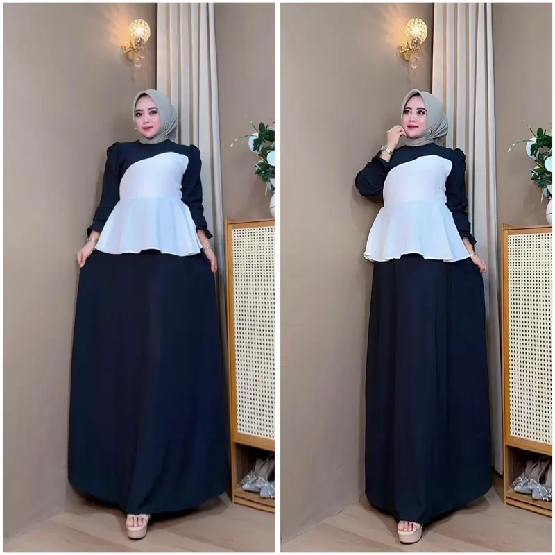 Gamis Danira Dress Wanita Muslimah Kombinasi Warna Stylis Terbaru 0
