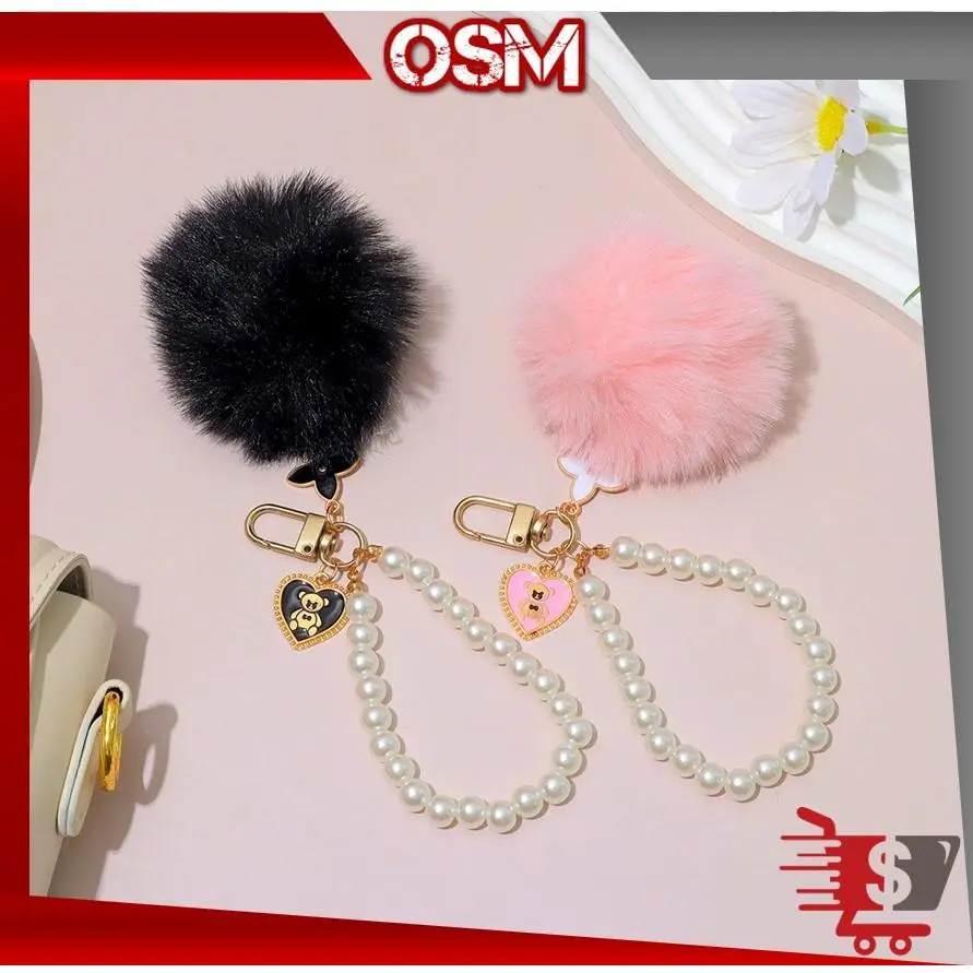 BISA COD G3013 Bag Charm Korean Style Gantungan Aksesoris Tas Dan Kunci Pompom Bulu Mewah Gantungan Kunci Bulu Premium Luxury