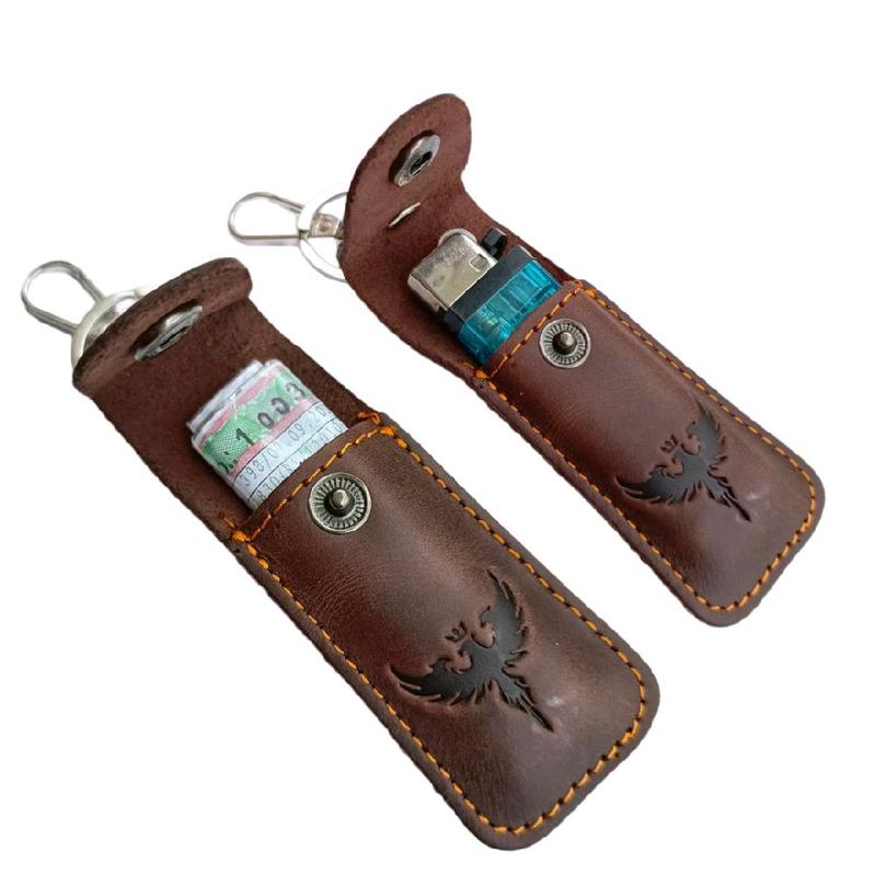 Gantungan kunci mini  kulit asli full murah case lighter korek 5