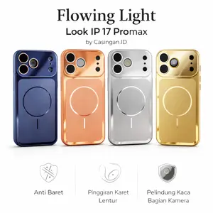Casing iPhone Look iPhone 17 Pro Max Flowing Light Case iphone 11 12 13 14 15 16 17 Pro Max |  | Hybrid Soft Case Samping Lentur + Anti Baret Kamera