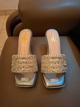 Product Review of GV 52 - Sandal heels wanita elegan hak lancip 5 cm model kokop variasi permata - MERLIN from a**7 0