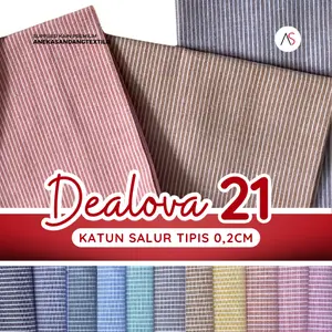 Kain Katun Salur Stripe Yarn Dyed Salur Dealova 21 Premium ecer harga per 0,5 yard