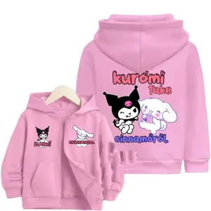 Jaket Hoodie Risleting/Zipper Kuromi Unisex Anak Laki-Laki/Perempuan Usia 4-12 Tahun Premium Distro