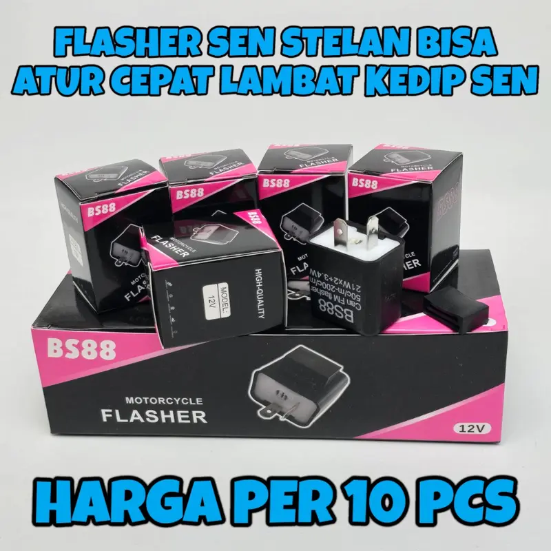 (HARGA GROSIR PER 10 PCS) FLASHER SEN BS88 BISA ATUR CEPAT LAMBAT/KEDIP SEN 12 VOLT Motorcycle Lampu Klakson 0