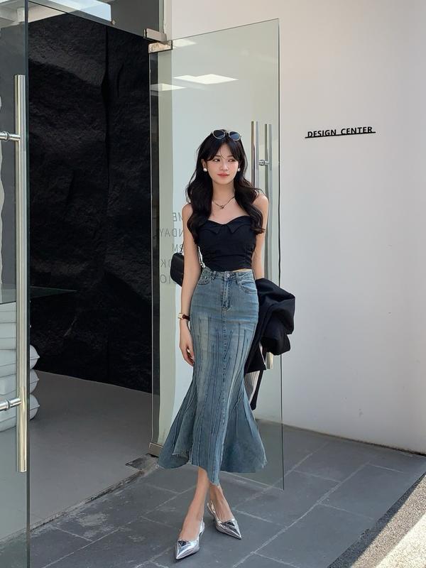 (CV50) Chân váy đuôi cá viền xoè gân nổi MAIDO TRENDY