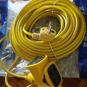 Kumparan listrik 10M/20M/30M dengan soket dan steker, kawat tebal tinggi, tahan api tebal dan antibeku Kabel soket kabel listrik 220V, steker kabel listrik multifungsi