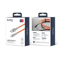 Gambar RAPAtech Line Max I Kabel Data USB to C 3A QC3.0 Nylon Braided DC2021 - Grey dari Wonderland Store Kota Surabaya 3 Tokopedia