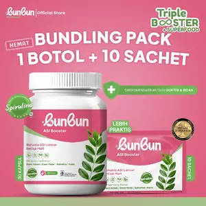 [ BUNDLING ] BunBun ASI Booster 30 Kapsul + 10 Sachet Triple Booster Superfood - Pelancar & Peningkat Kualitas ASI Busui Halal BPOM