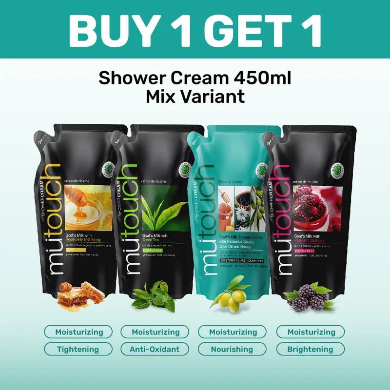 BUNDLE PACK MuTouch Goat's Milk Shower Cream 450ml - Sabun Mandi 1