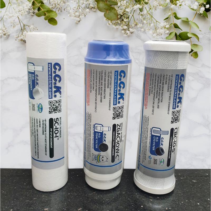 Combo 3 lõi lọc nước số 1 2 3 CCK Đài Loan thay thế định kỳ cho máy lọc RO gia đình