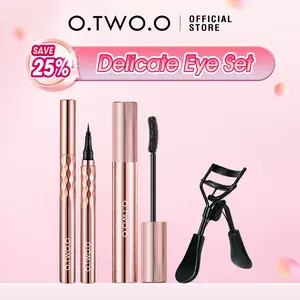 【LIVE】【Delicate Eye Set】O.TWO.O Haute Volumizing Waterproof Mascara Thick Eyelashes & Gold Embroidery Eyeliner Highly Elastic Non-split Brush
