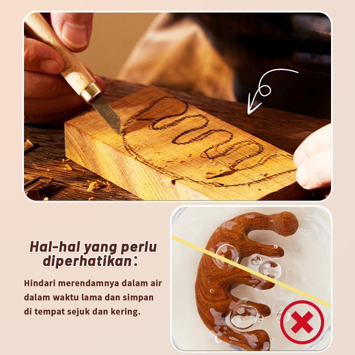 Sisir Pijat Meridian Kayu Cendana Sisir Pijat Lima Gigi Sisir Meridian Multifungsi Pengerukan Anti-statis Rumah Tangga Anti-penumpahan Anti-statis