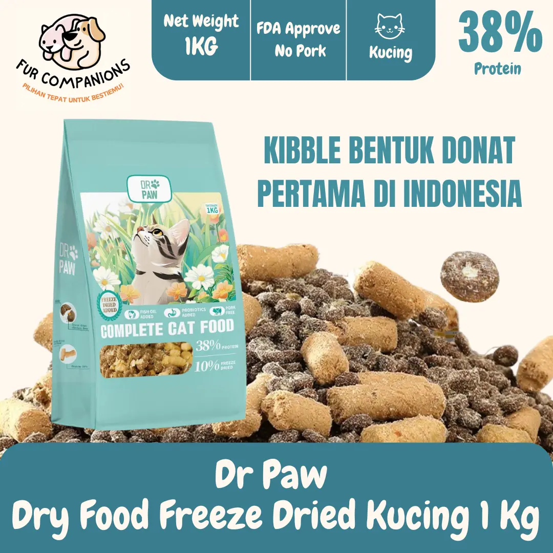 DR PAW Dry Food Kucing 1 Kg Makanan Kering Kucing Segala Umur