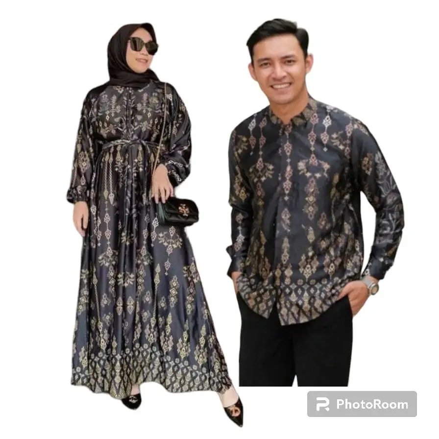 baju pasangan setelan pasangan suami istri dres gamis wanita muslim dewasa kondangan pesta Ibu Koko