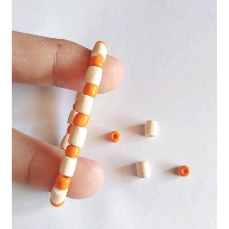 GELANG OTOK BAYI ATAU GELANG SAWAN BAYI MUTIARA WARNA OREN 3