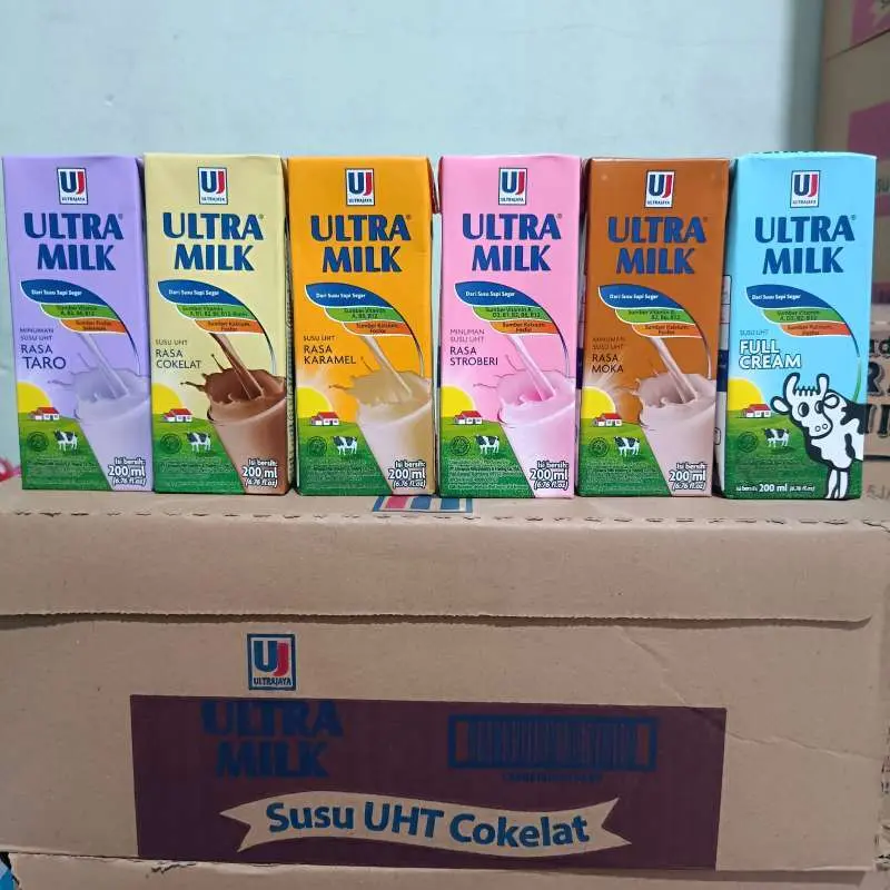 Ultra Milk 200ml MIX RASA ( PAKET ISI 6 pcs ) Susu UHT Kotak 200ml BISA REQUEST RASA