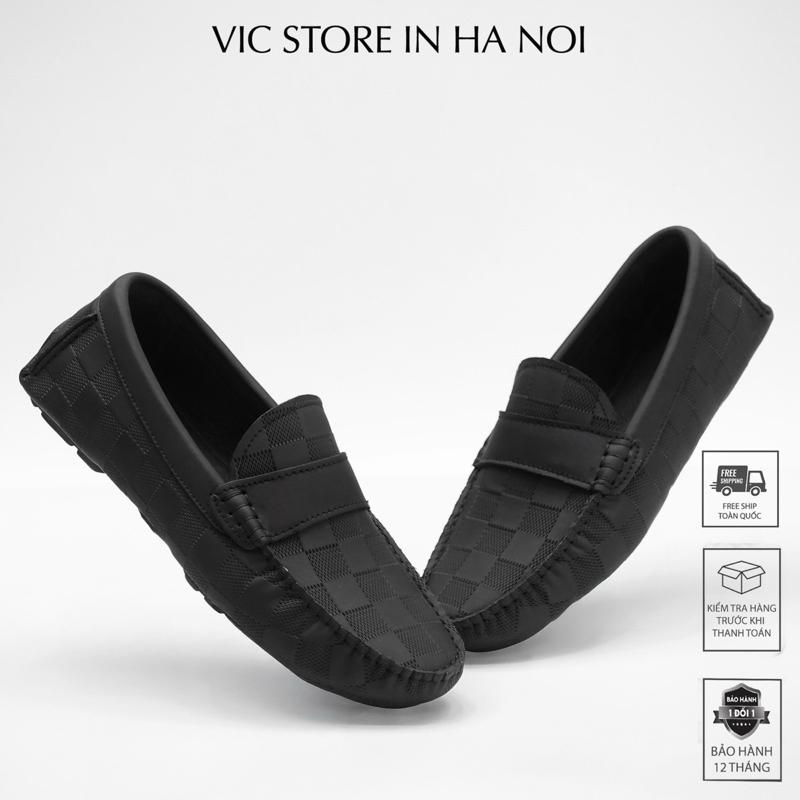  Giày Moca Nam Bản Da Bò Phối Caro Sắc Nét MC-202 