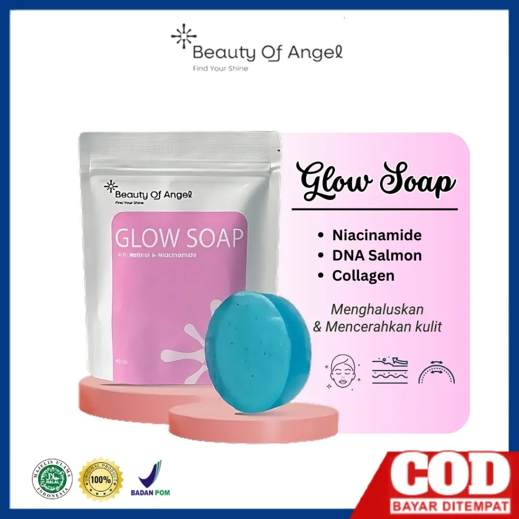 Sabun Glow Soap Beauty of Angel with Retinol & Niacinamide Sabun Mandi Pencerah wajah dan badan Membantu mencerahkan melembabkan dan menutrisi kulit Kotoran Membersihkan