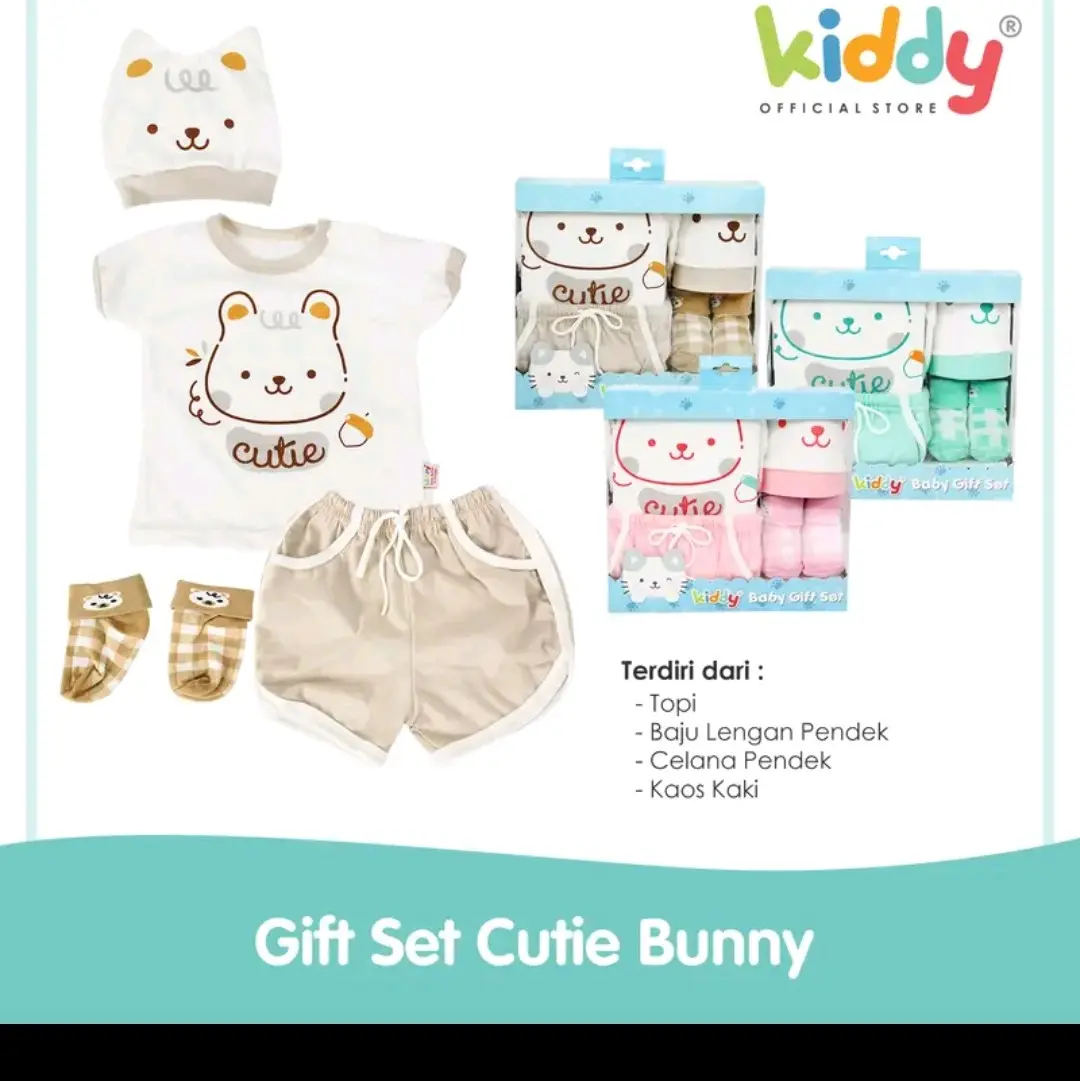 Kiddy baby set, gift set, parsel,hamper bayi,kado baju, pakaian bayi katun smile bunny