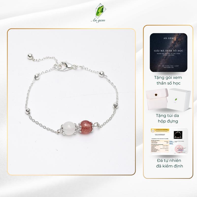 Vòng tay nữ đá tự nhiên mix charm móc cài An Gem, lắc tay đá phong thủy năng lượng tích cực phối charm tinh tế, Bracelet, phụ kiện quà tặng sinh nhật giáng sinh Noel Tết Valentine