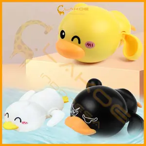 LAKOE Mainan mandi anak bayi Mainan renang bebek Hitam Putih Toys