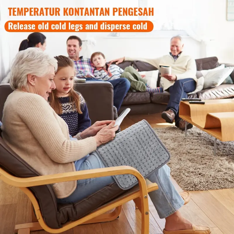 【COD】30x60cm Bantal Panas terapi kesehatan Alat Terapi bantal listrik panas terapi elektrikukuran besar 10-Level Fast Heat Mat Relief Pain 4