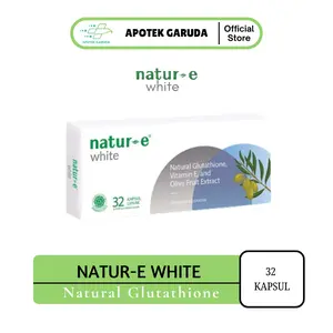 Natur-E White Brighthening Soft Capsul isi 32's dengan Glutathione, Olive Fruit Extract, dan Vitamin E