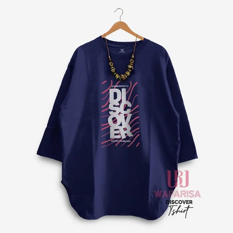 Kaos lengan pendek bahan cotton combed. Model bawah oval  Sablon Tebal Tshirt Wanita 4