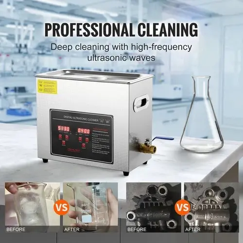 VEVOR Mesin Pembersih Perhiasan Ultrasonic 6L: Pembersihan Optimal & Efisien dengan Pengaturan Suhu