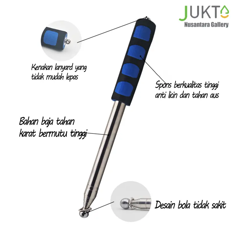 JUKTA[COD]2M Tongkat Bendera Set Tiang Bendera Tour Leader Travel Telescopic - Tongkat Pandu Wisata Serbaguna dan Portable! Pengatur Komando Stainless Stell Teleskopik Berkualitas Tinggi - Tahan Lama dan Praktis! 1
