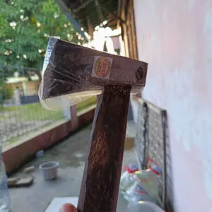 Kapak Baja Asli Multifungsi Tajam 26-30 cm dengan Gagang Kayu Kokoh untuk Potong Kayu dan Bangunan