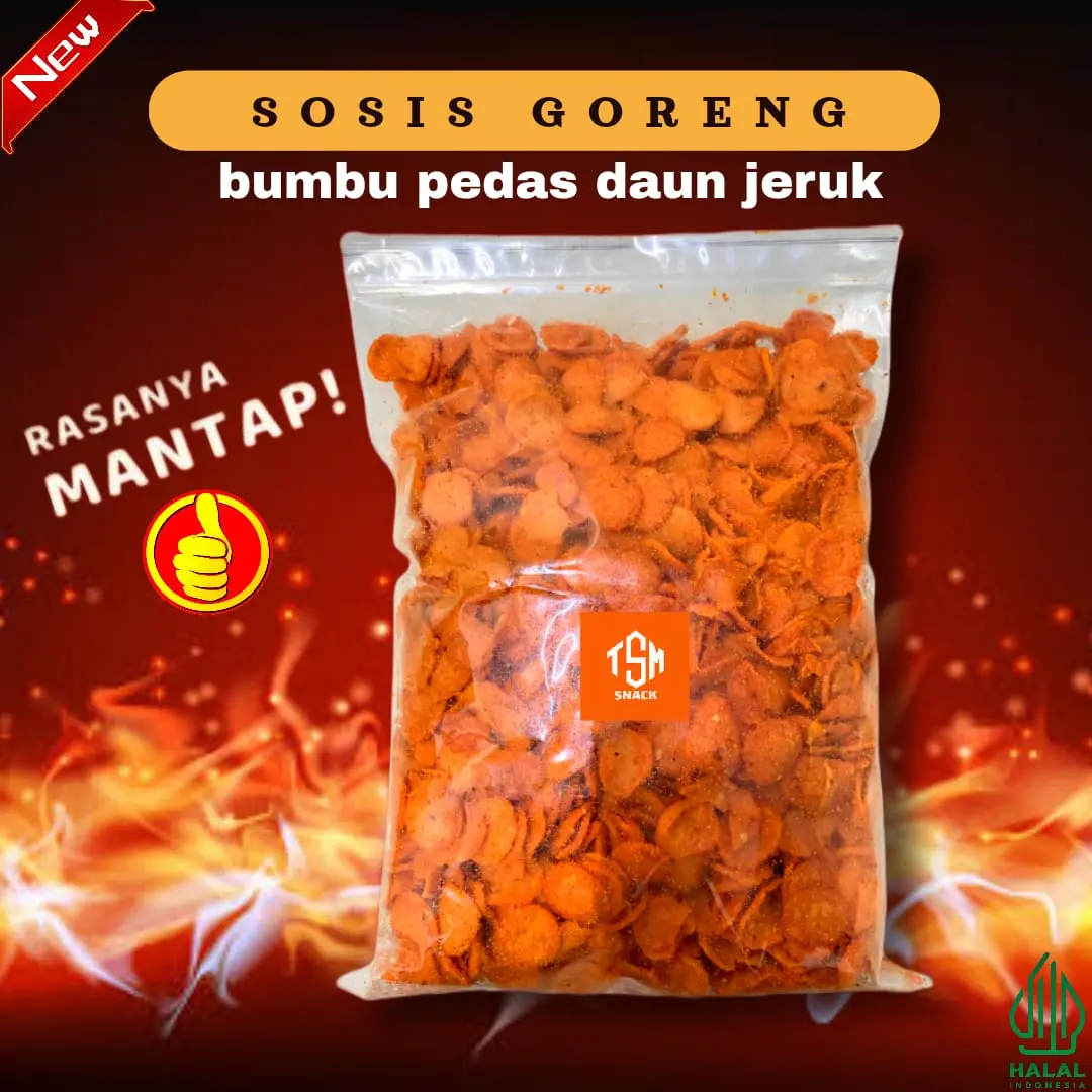 VIRAL!! Sosreng 1 Kg Bumbu Extra Pedas Gurih Renyah - Sosis Goreng Cube Unflavored Food Frozen Seafood bas  reng snack  murah Meat