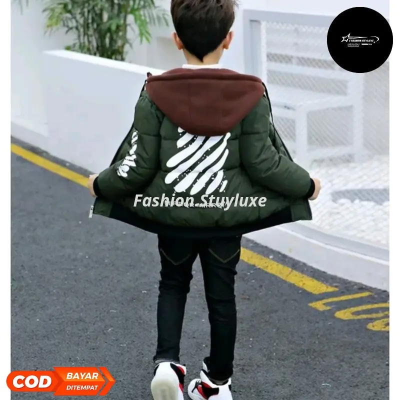 {Bisa COD) Jaket Winter Anak Terbaru Tebal hoodie Musim Dingin/Anti Badai Fashion 5