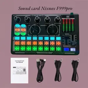 NixNox Soundcard F999pro Sound Card  Mixer Bluetooth Audio USB External soundcard live phone PC-live