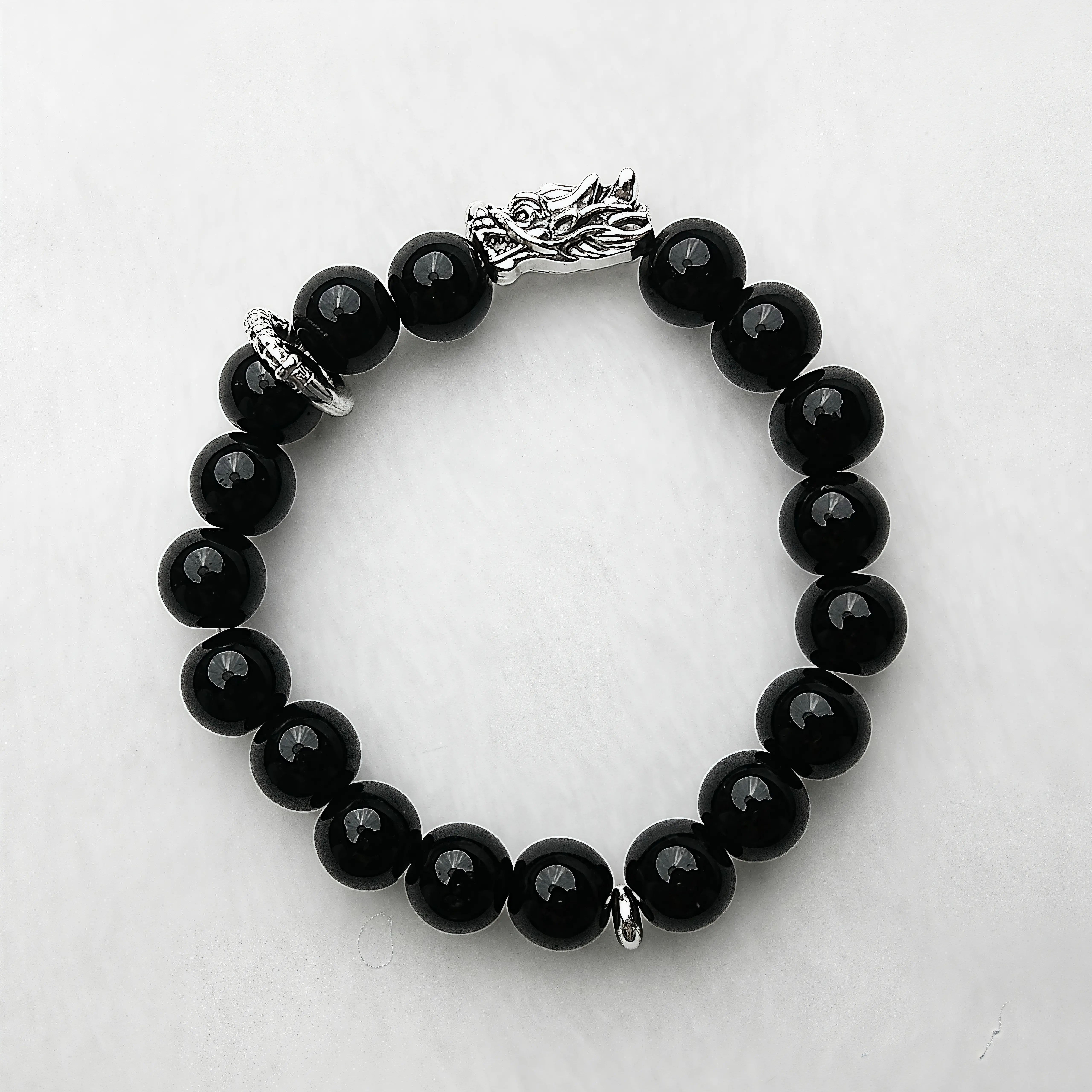 Handwork Obsidian Silver Dragon Bracelet Attract wealth Chinese style Ancient style Sense of design High quality Bring a box Gift box fashion  accessories bangle bracelets  men