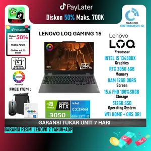 Laptop Lenovo Loq 15 I5 13450HX RTX3050 6GB/ 12GB 512GB W11+OHS 15.6FHD 144HZ 100SRGB 4ZRGB