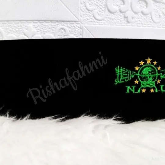 0Songkok Nu Hijau Emas Merah Putih/Peci Hitam logo Nu/Kopiah bordir logo Nu 1