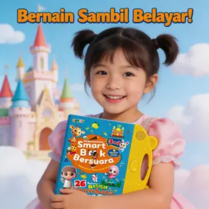 Smart Book Bersuara Buku Suara Anak Balita 2 Bahasa Indonesia Inggris 13 Materi Belajar Interaktif Mainan Edukasi untuk Usia 1-6 Tahun Belajar Hijaiyah Angka Hewan Buah Transportasi Musik Profesi Dinosaurus TK PAUD