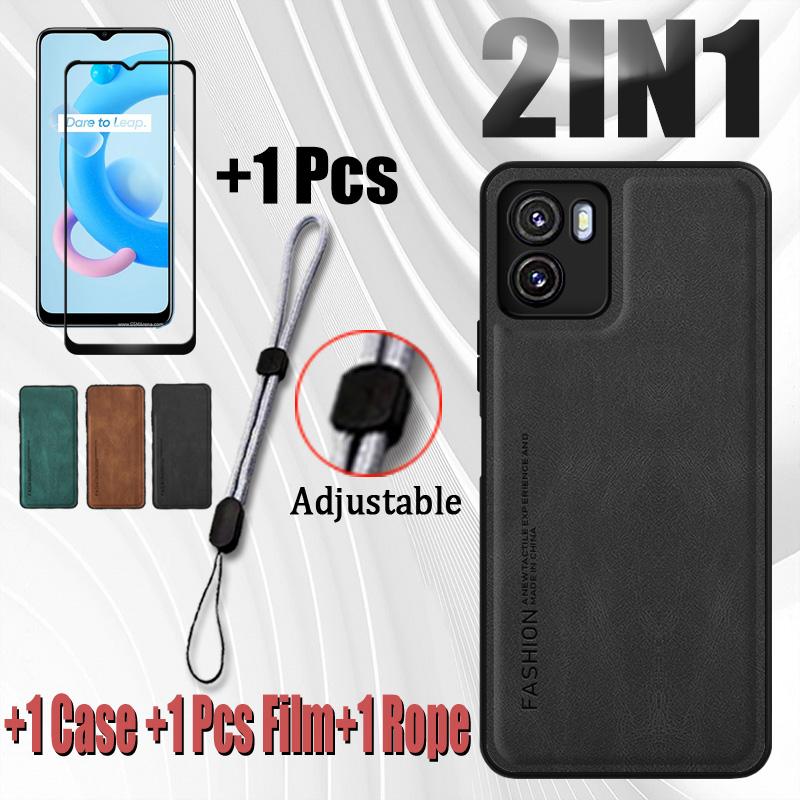  Bao Da 2 Trong 1 Dành Cho VIVO Y15s Y15c Y15a Y01 Bảo Vệ Màn Hình Màng Gốm Và Dây Đeo Điện Thoại Có Thể Điều Chỉnh Tương Thích Phone 